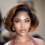 Bob Wig With 13x4 Lace Frontal Natural Black to Chestnut Ombre Human Hair