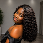 Deep Brown Layered Curly Human Hair Lace Front Wig