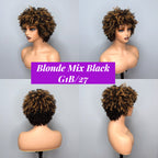 Elle Vane Afro Kinky Curly Bob Glueless Wig with Bangs
