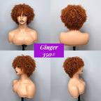 Elle Vane Afro Kinky Curly Bob Glueless Wig with Bangs