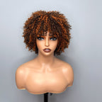 Elle Vane Afro Kinky Curly Bob Glueless Wig with Bangs