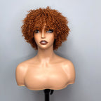 Elle Vane Afro Kinky Curly Bob Glueless Wig with Bangs