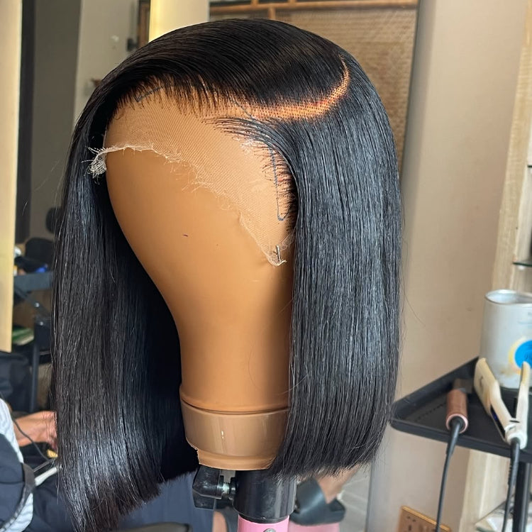 Elle Vane Glueless Short Bob Wig Straight Side Part 5×5 Closure Lace Wig 180% Density
