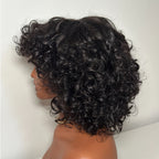 Elle Vane Put On & Go Glueless Fluffy Curly Bob Wig With Bangs
