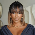 Elle Vane Ombre Brown Highlight Glueless Bangs Straight Wig