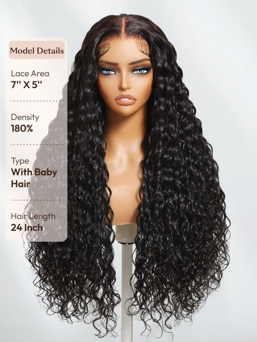 Elle Vane Put On And Go Glueless Water Wave Baby Hair Wig