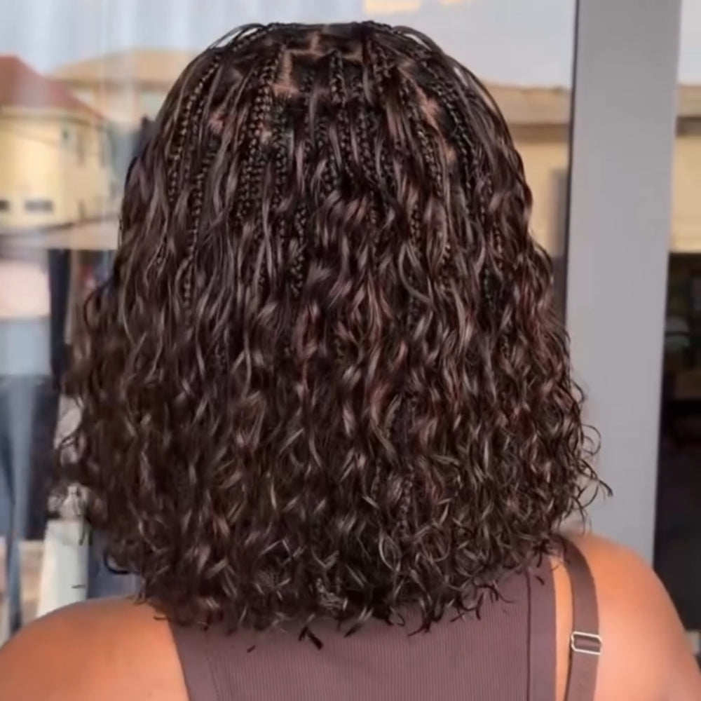 Elle Vane Full Lace Knotless Bohemian Braided Curls Invisi Drawstring HD lace Wig