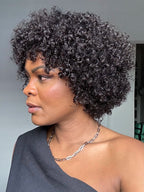 Elle Vane Put on & Go Glueless Short Pixie Curly Wig With Bangs