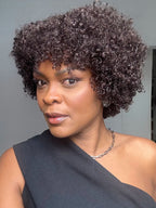 Elle Vane Put on & Go Glueless Short Pixie Curly Wig With Bangs