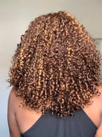 Glueless Ombre Brown And Blonde Highlight 5x5 Curly 100% Human Hair Wig