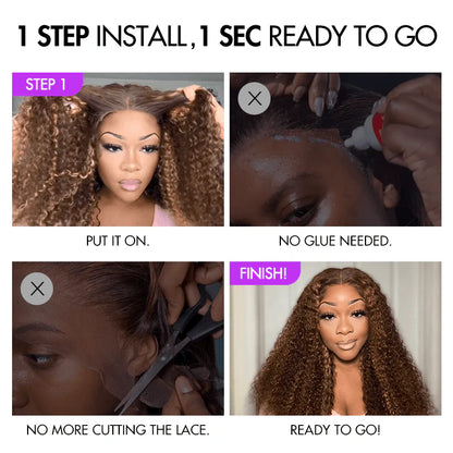 Kinky Curly Glueless 5x5 Closure Lace Wig Ready to Go