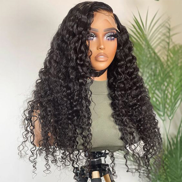 Deep Wave 5x5 Lace Closure Human Hair Wig Glueless Wig