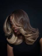 Elle Vane Glueless Gradient Golden Highlights Layered Body Wave Lace Closure Wig