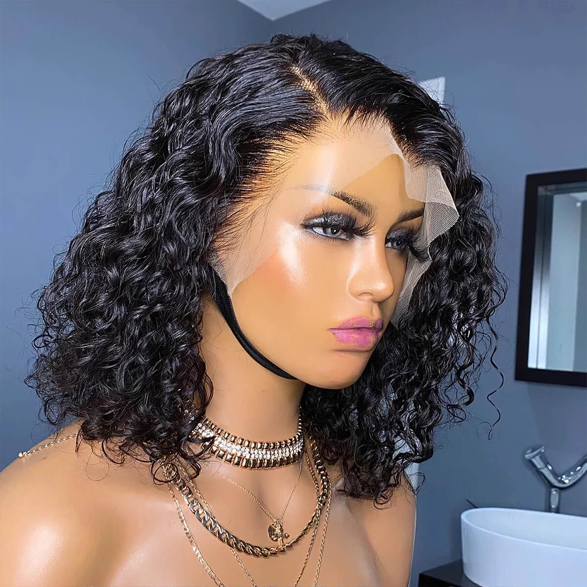 Elle Vane 13x4 Lace Frontal Water Curly Wigs
