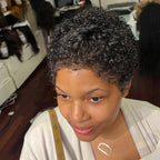 Wet Wave Curls Full Lace Short Pixie Cut Wig Human Hair Wig