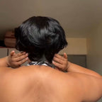 Glueless Curls Short Pixie Cut Side-Parted Bangs Wig Lace Closure Human Hair Wig