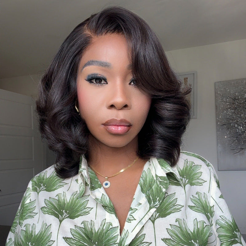 Glueless Side Parted Luxurious  Layered Body Wave Lace Closure Wig