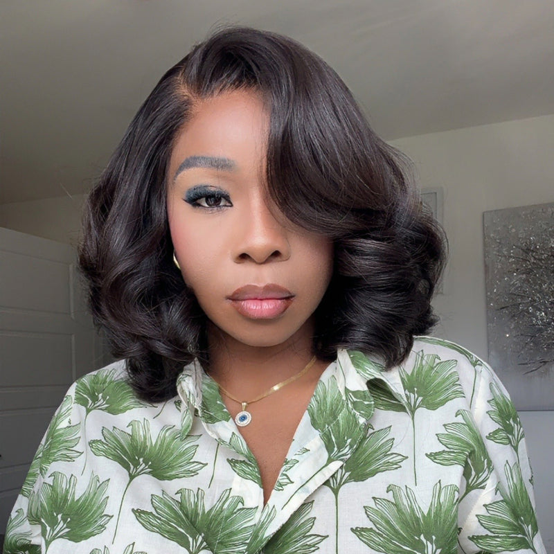 Glueless Side Parted Luxurious  Layered Body Wave Lace Closure Wig