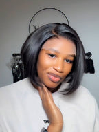 Glueless Side Part Layered Bob Wig Human Hair Wig