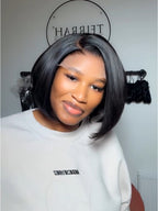 Glueless Side Part Layered Bob Wig Human Hair Wig