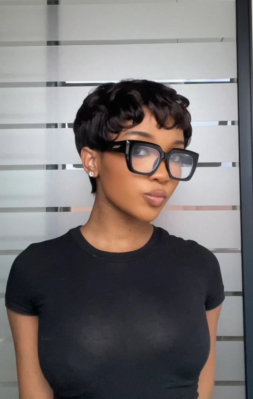 Wear & Go Natural Black Short Peruvian Pixie Cut Wig