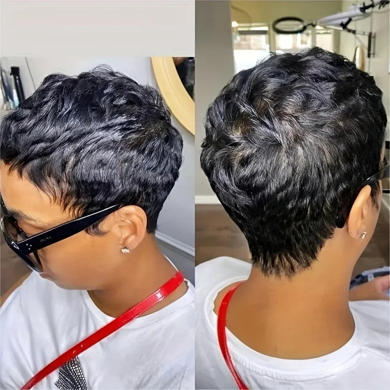 Full Lace Pixie Cut Wig 100% Human Hair