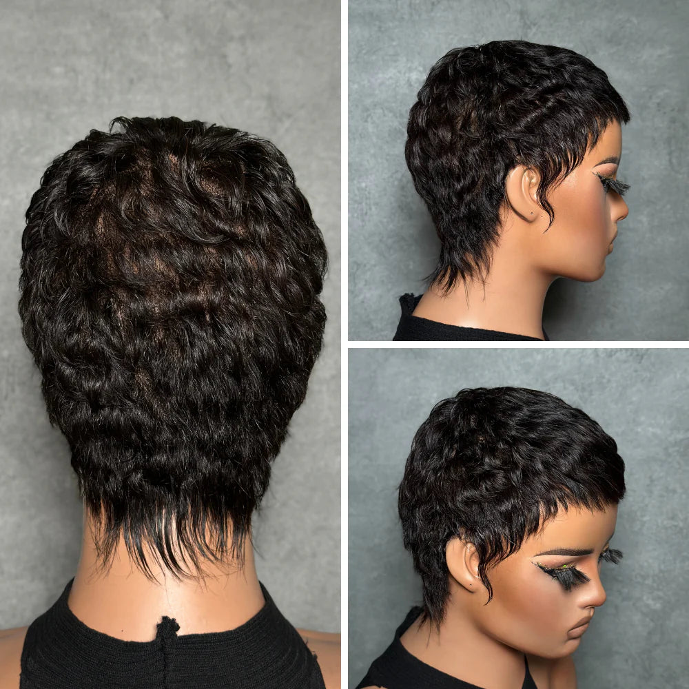 Full Lace Pixie Cut Wig 100% Human Hair