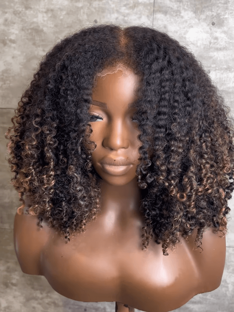 Glueless Luxurious Curls HD Lace Closure With 4C Kinky Edges Pre-cut Wig