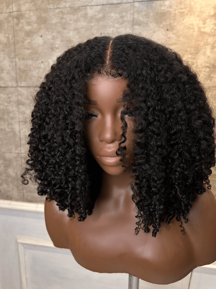 Glueless Luxurious Curls HD Lace Closure With 4C Kinky Edges Pre-cut Wig