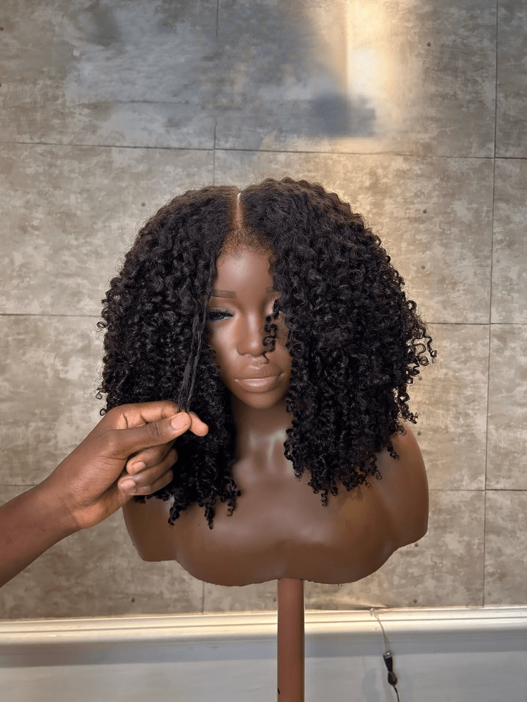 Glueless Luxurious Curls HD Lace Closure With 4C Kinky Edges Pre-cut Wig