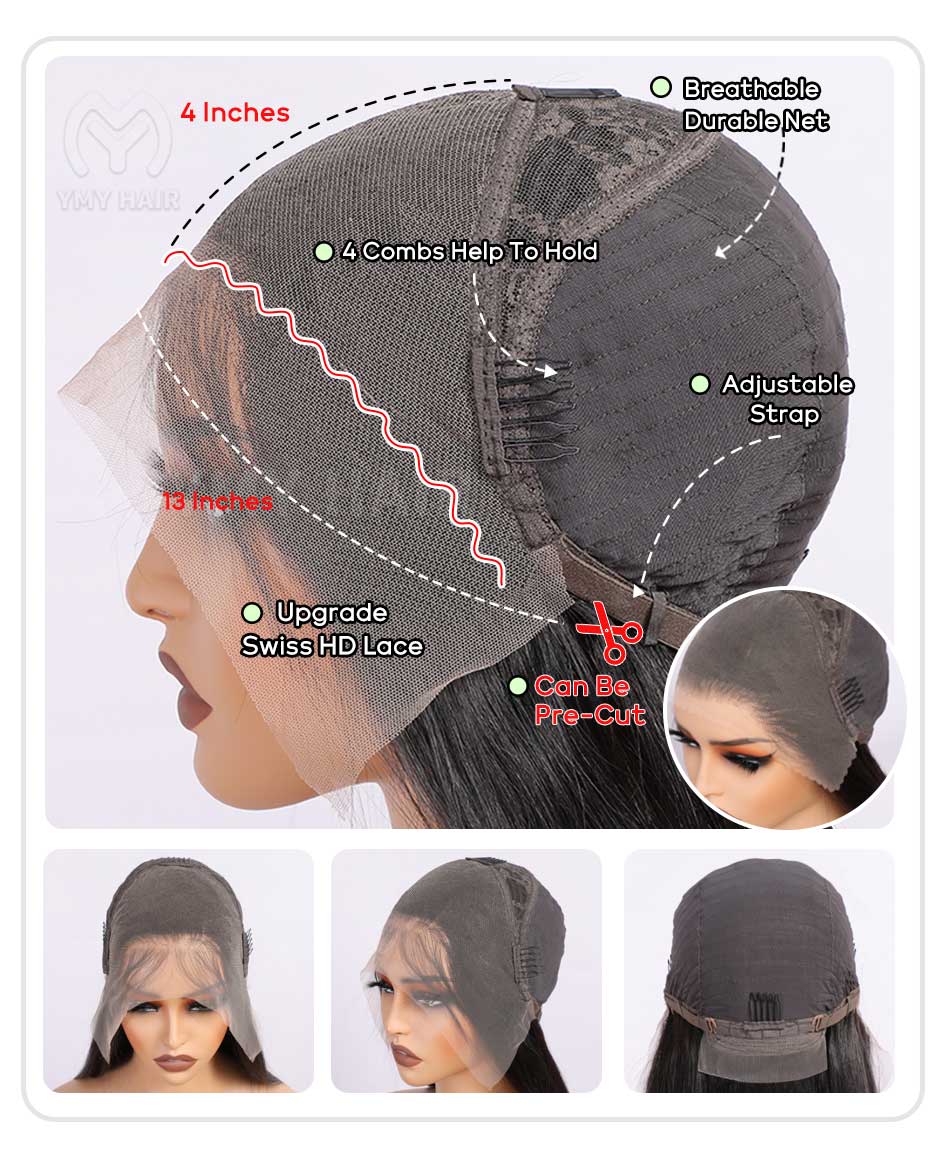 Elle Vane Natural Black Designer Layered Bob Short Wavy Lace Wig