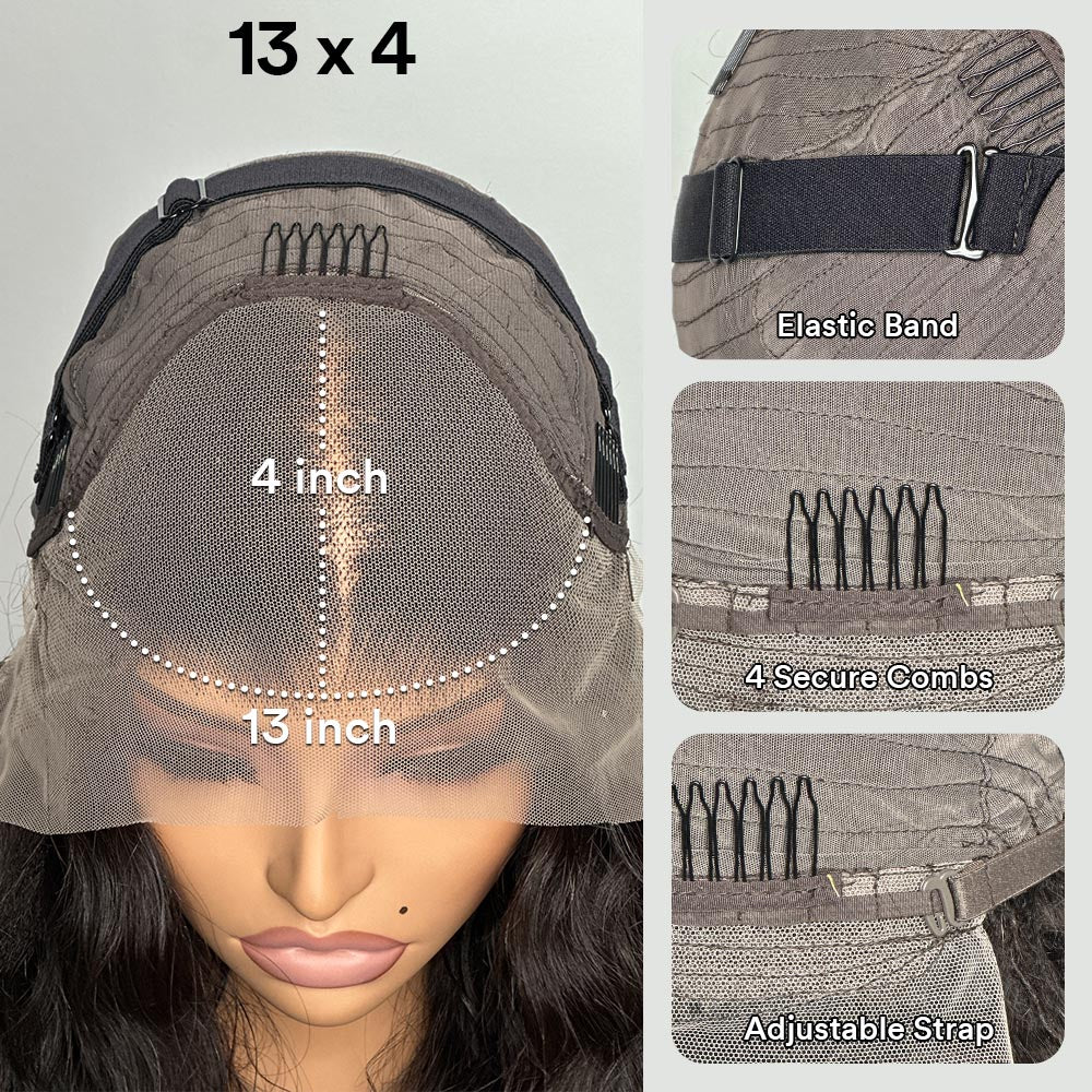 Glueless Luxurious Curls HD Lace With 4C Kinky Edges Pre-cut Wavy Pixie Cut Wig Human Hair Wig