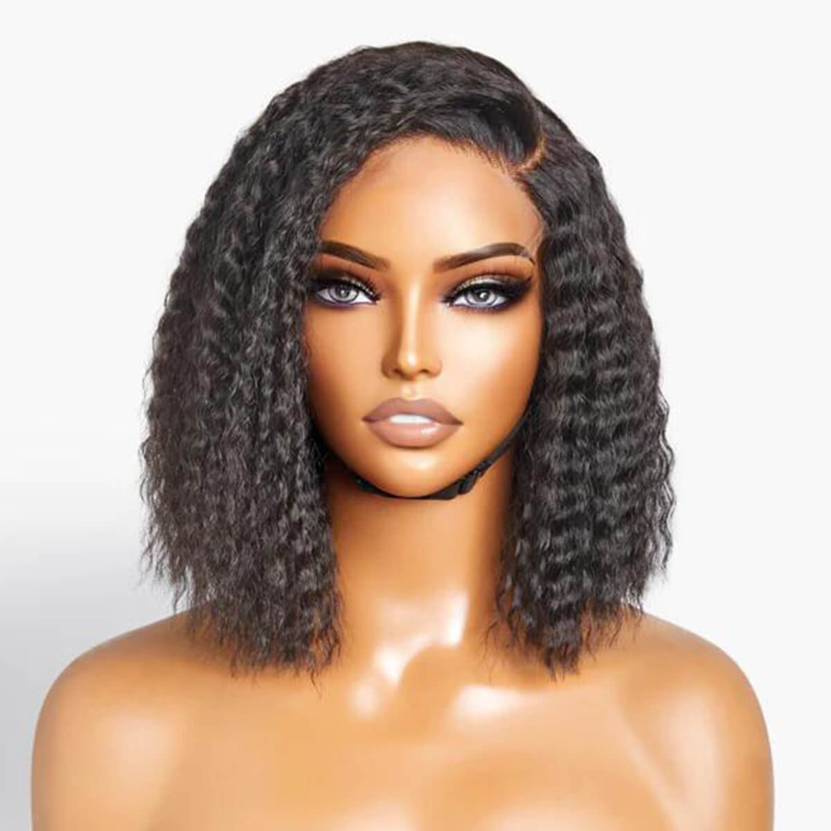 Put On & Go Wig Natural Black Curly 5×5 HD Lace Wigs