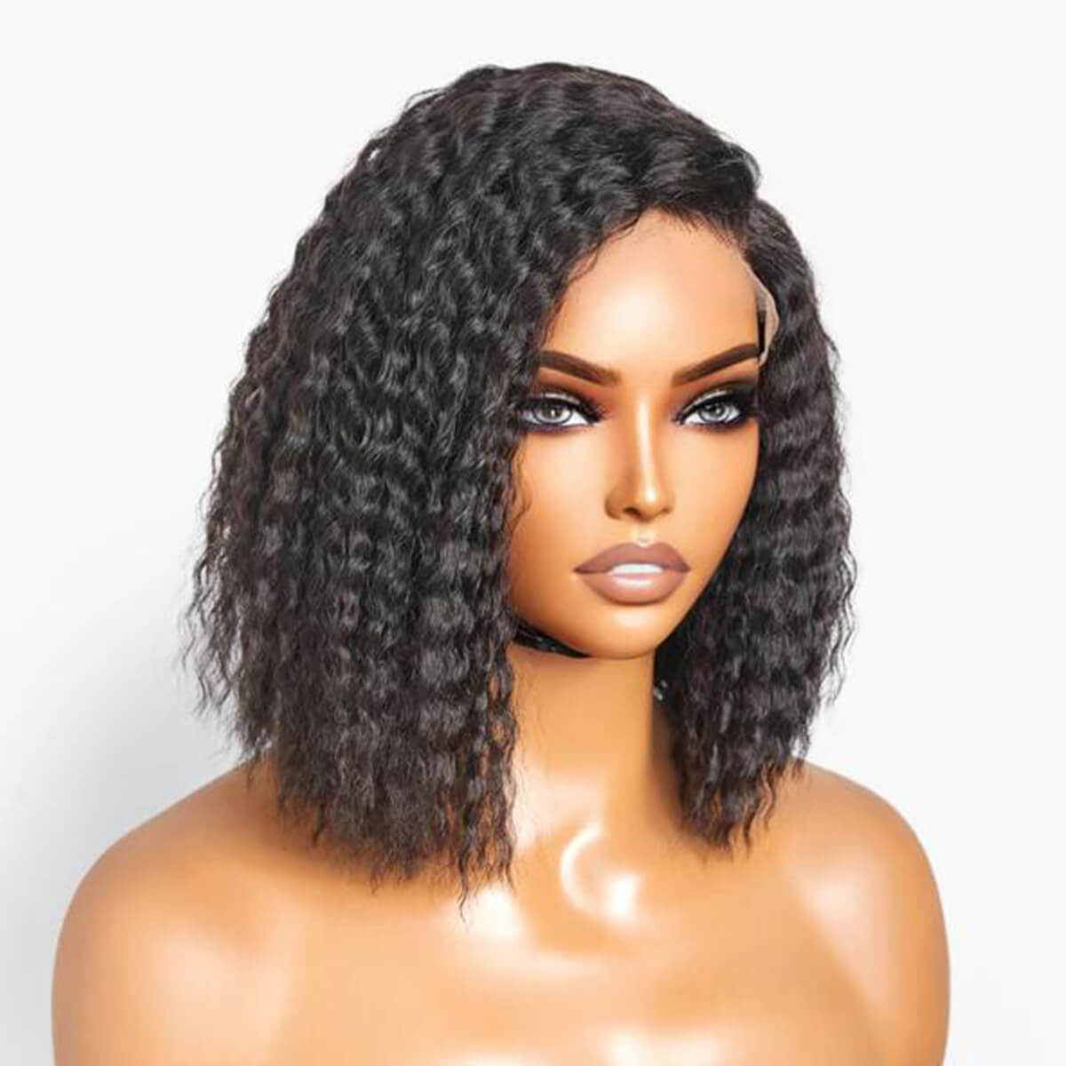 Put On & Go Wig Natural Black Curly 5×5 HD Lace Wigs