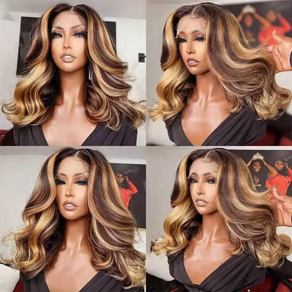 Blonde Highlights Body Wave Wig 13×4 Lace Wigs