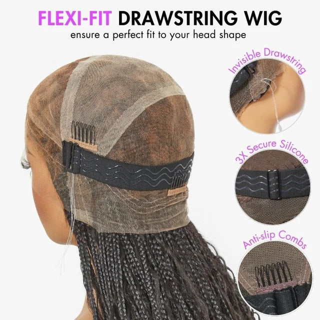 Elle Vane Full Lace Knotless Boho Curls Braided Invisi Drawstring Wig