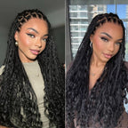 Elle Vane Full Lace Knotless Boho Curls Braided Invisi Drawstring Wig