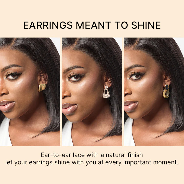 Elle Vane Glueless Short Bob Wig Straight Side Part 5×5 Closure Lace Wig 180% Density