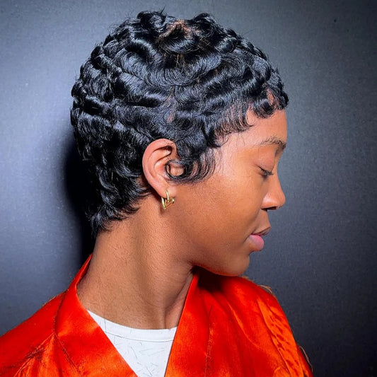 Elle Vane Glueless Full Lace Wave Short Pixie Cut Wig