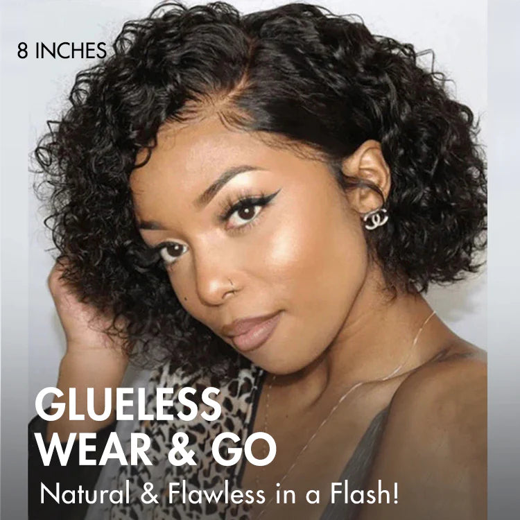 Elle Vane Short Cut Water Wave Glueless Bob 5×5 HD Lace Wig