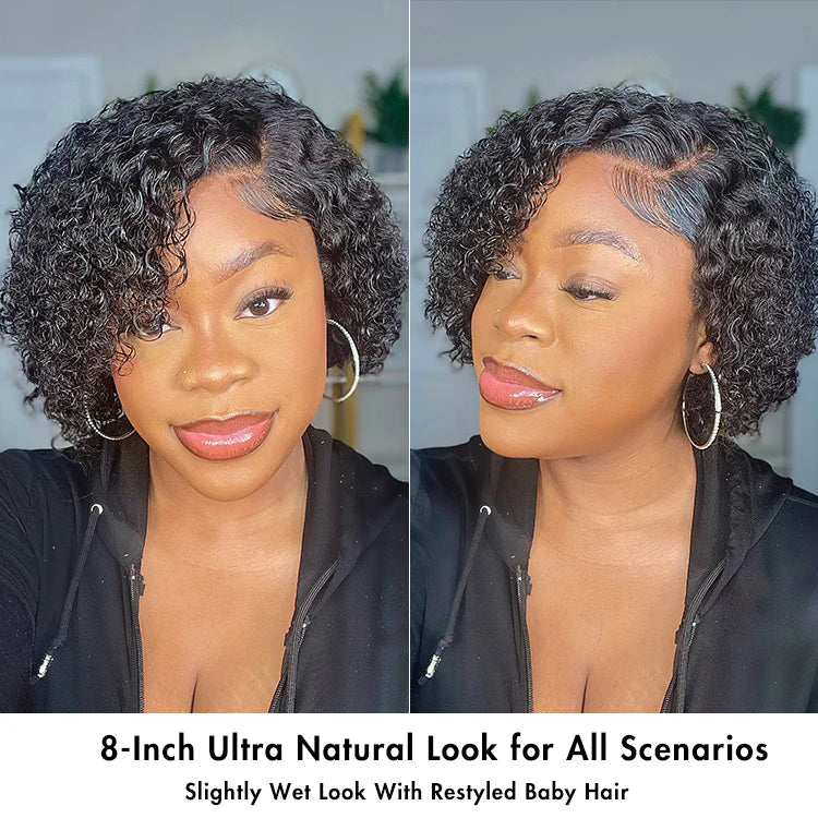 Elle Vane Short Cut Water Wave Glueless Bob 5×5 HD Lace Wig