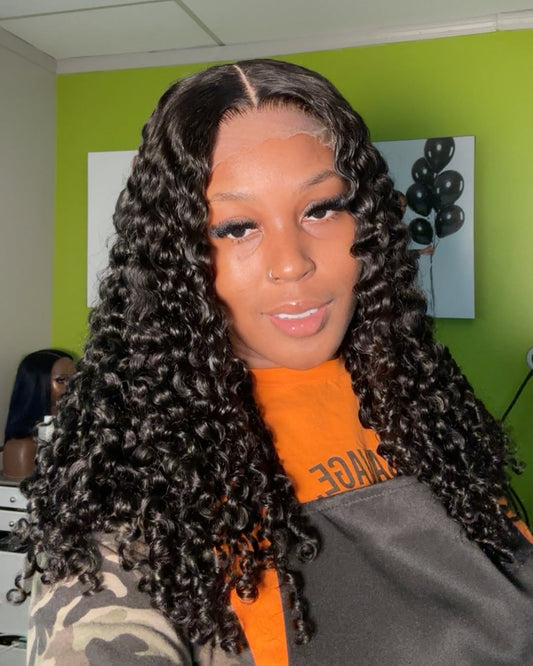 Elle Vane Wear & Go Wig 5x5 Pre Cut Lace Closure 180% Density Glueless Deep Wave Wig