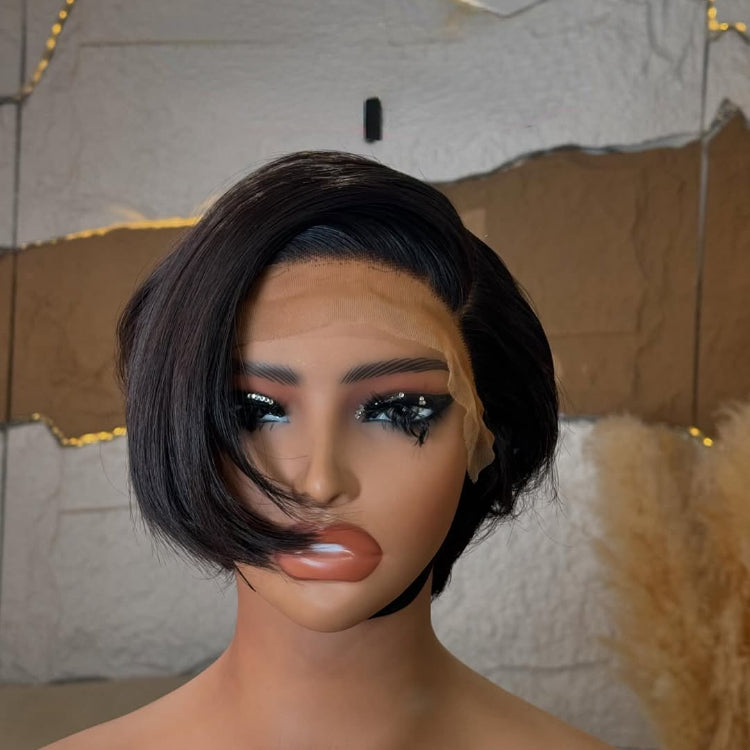 Elle Vane Short Pixie Cut With Long Bangs 13x4 Lace Human Hair Wig
