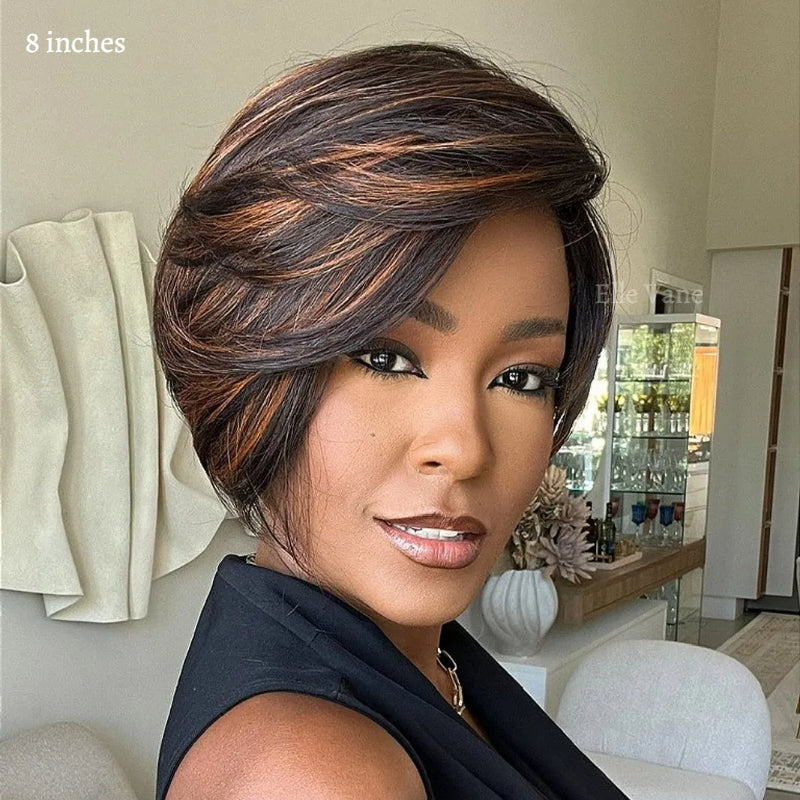 Elle Vane Boss Lady Side Part Layered Pixie Cuts Wig