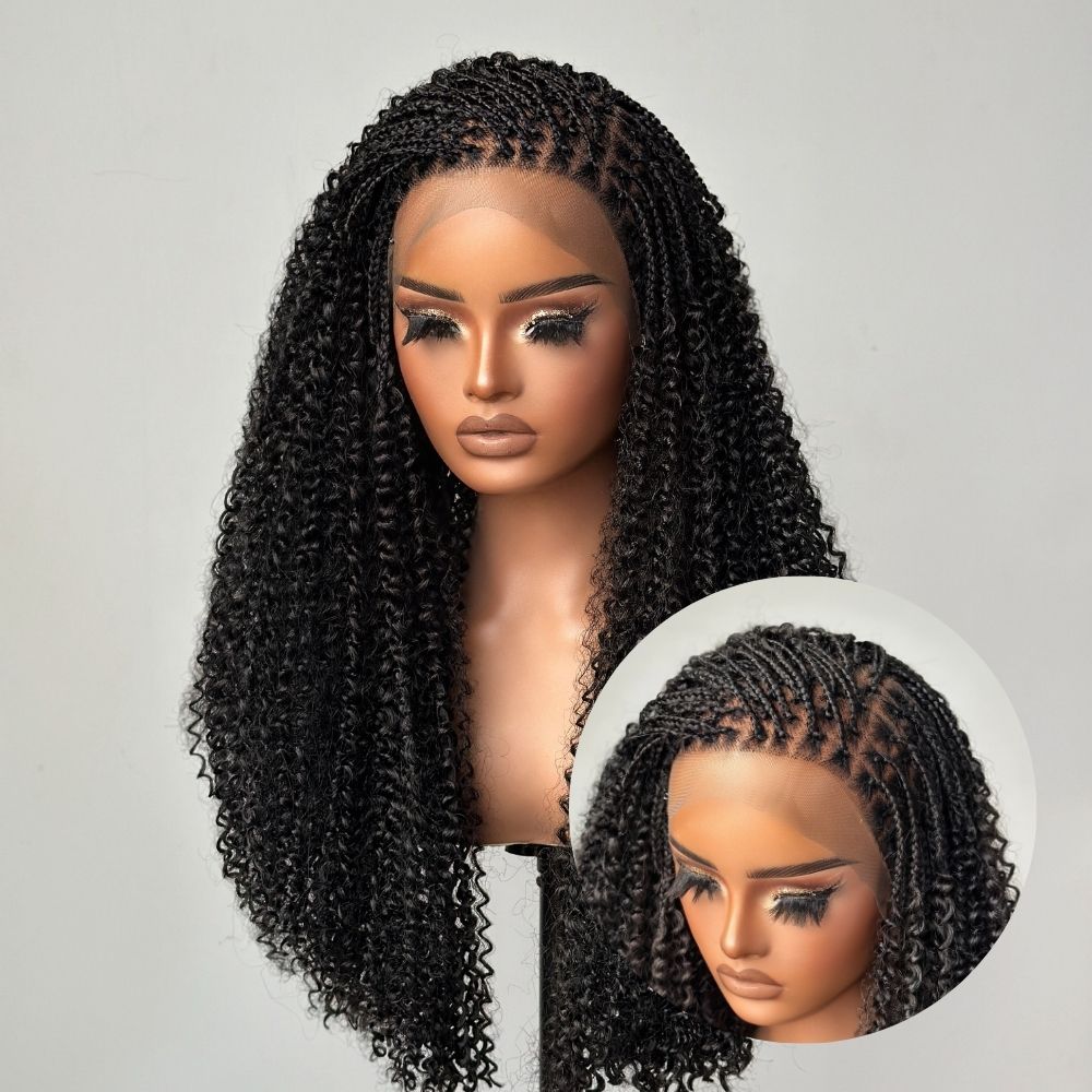 Full Lace Knotless Micro Twists Braided Wig With Invisi Drawstring