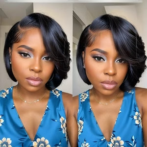 Elle Vane Realistic Lace Glueless Side Parted Bob Wig