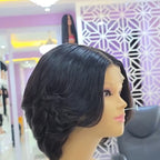 Elle Vane Glueless Middle-parted Black 5x5 Lace Bob Wig