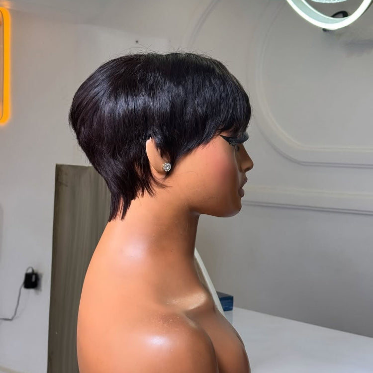 Elle Vane Put on & Go Natural Black Short Pixie Cut Wig