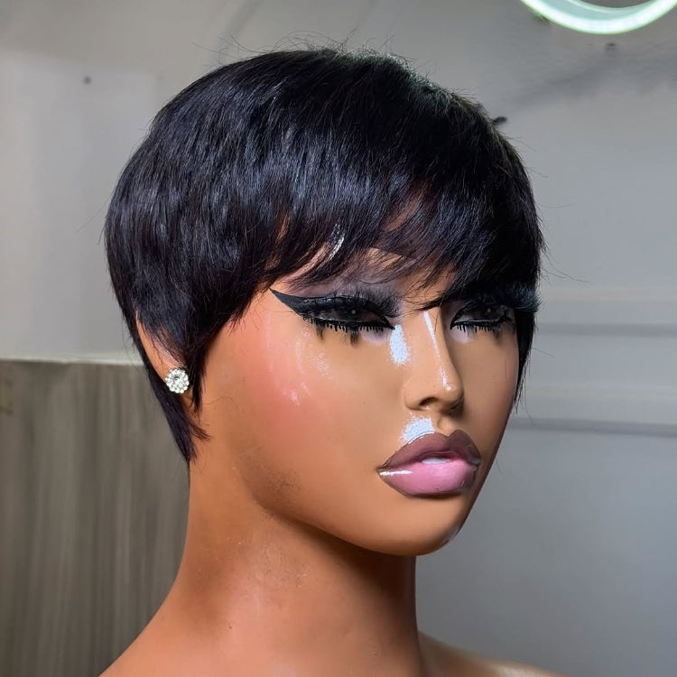 Elle Vane Put on & Go Natural Black Short Pixie Cut Wig