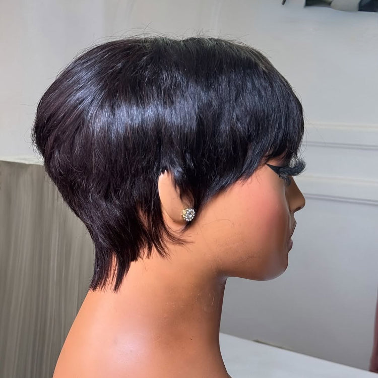 Elle Vane Put on & Go Natural Black Short Pixie Cut Wig